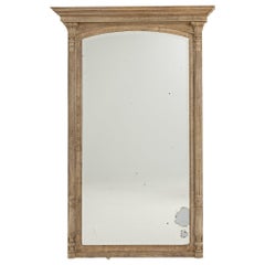 Miroir de sol provincial français ancien en chêne patiné, années 1910