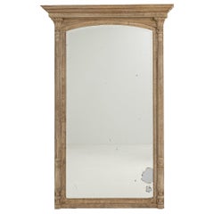 Antiker Standspiegel im französischen Landhausstil aus verwitterter Eiche, 1910er Jahre