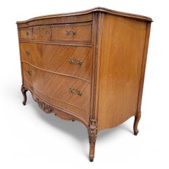 Antique French Provincial French Mahogany Inlaid Marquetry Chest of Drawers