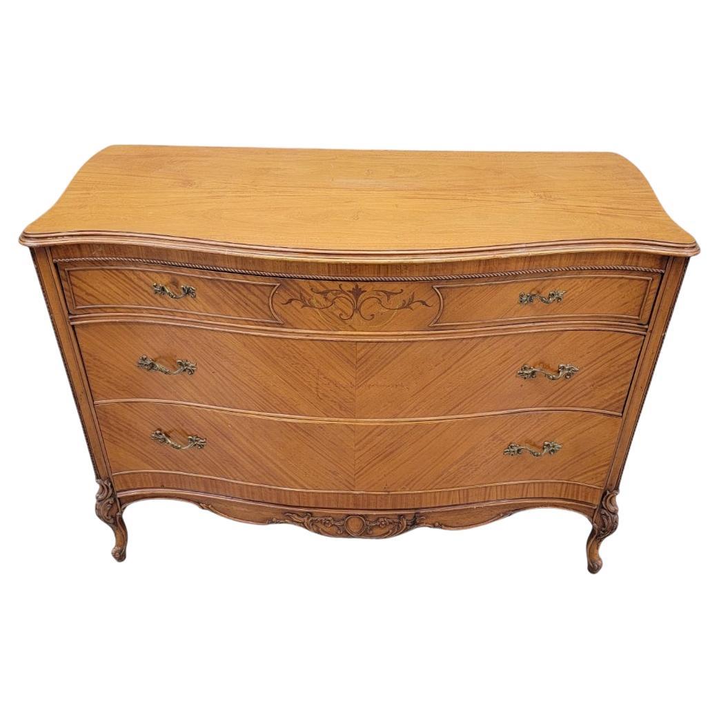 Antique French Provincial French Mahogany Inlaid Marquetry Chest of Drawers