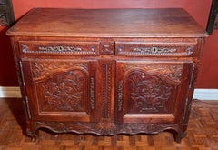Antique 19th Century French Provincial Fruitwood Buffet.