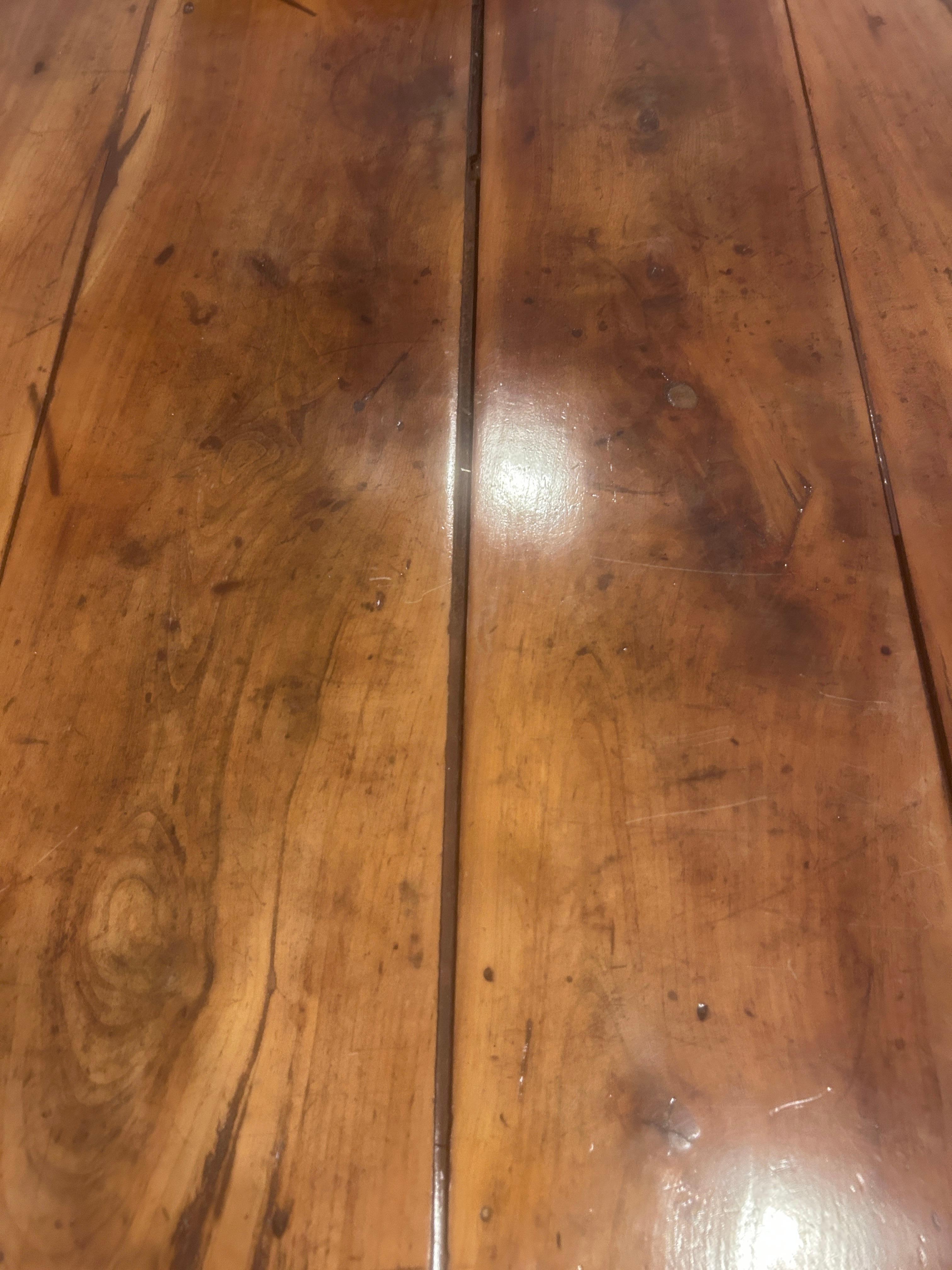 Antique French Provincial Fruitwood Farmhouse Table For Sale 5