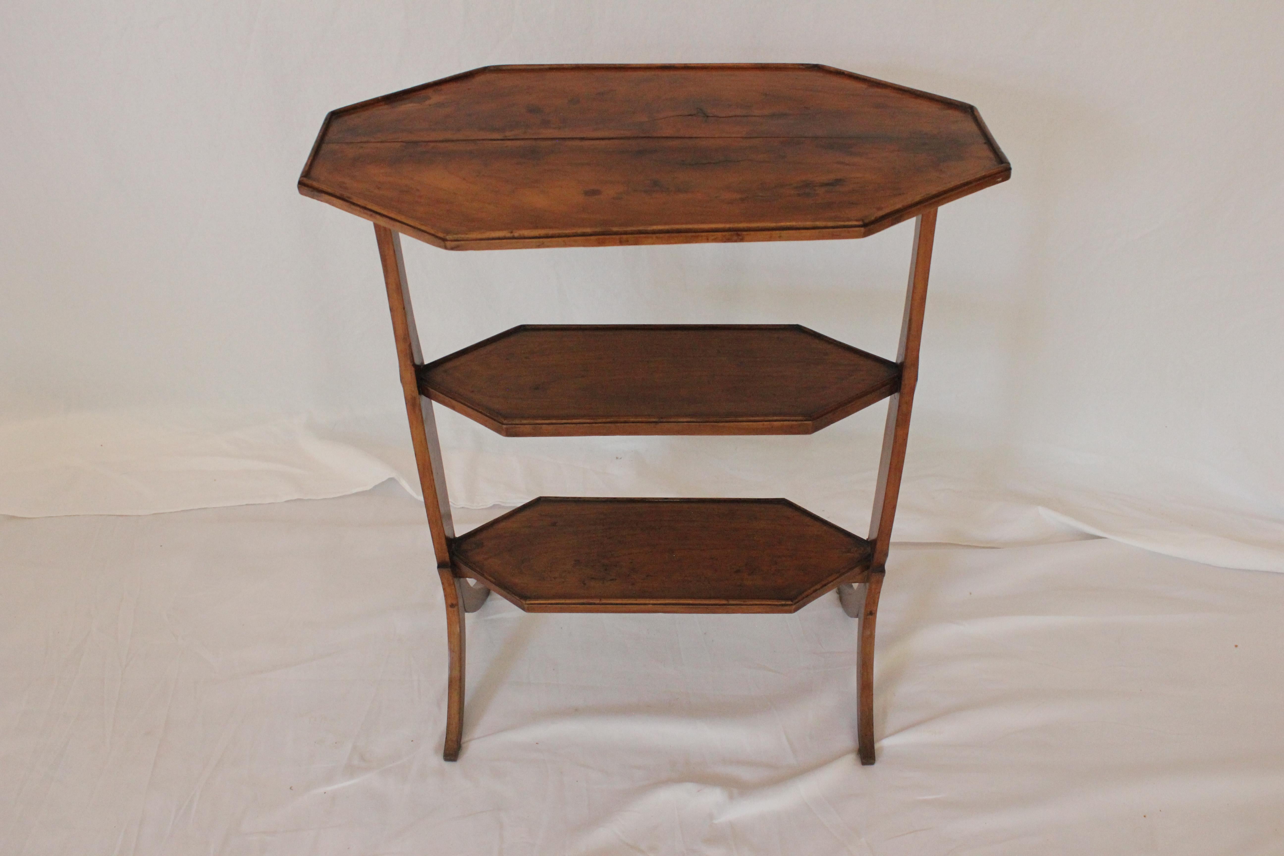 18th Century Antique French Provincial Fruitwood Side Table / Display Stand Late 18th C For Sale