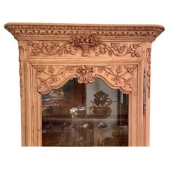 Antique French Provincial Glass Front "Bonnetiere" Circa 1880-1890.