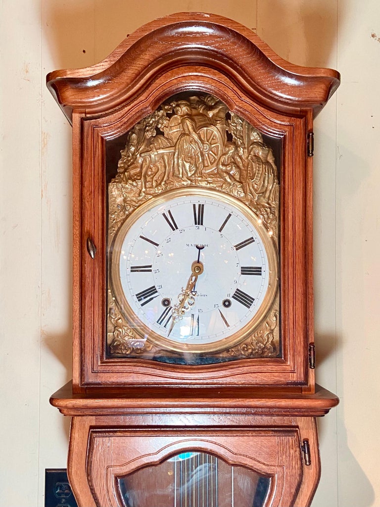 Antique French provincial grandfather clock, Circa 1890.