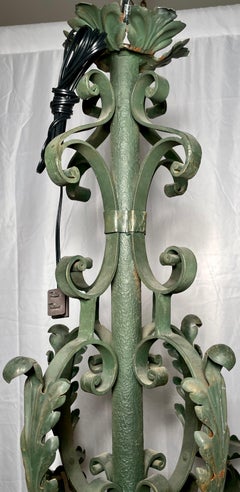 Antique French Provincial Iron Chandelier, Circa 1880