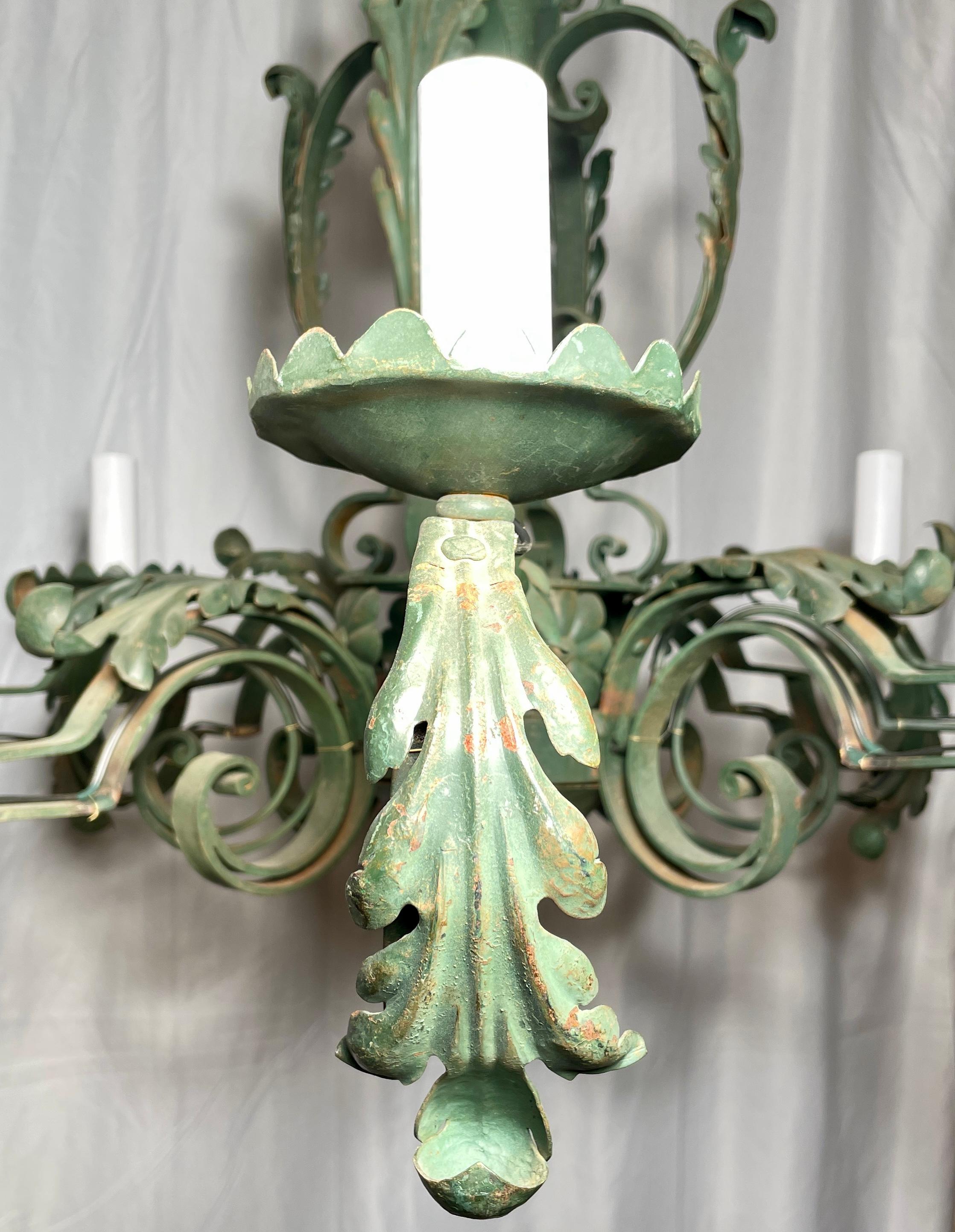 Antique French Provincial Iron Chandelier, Circa 1880 For Sale 2