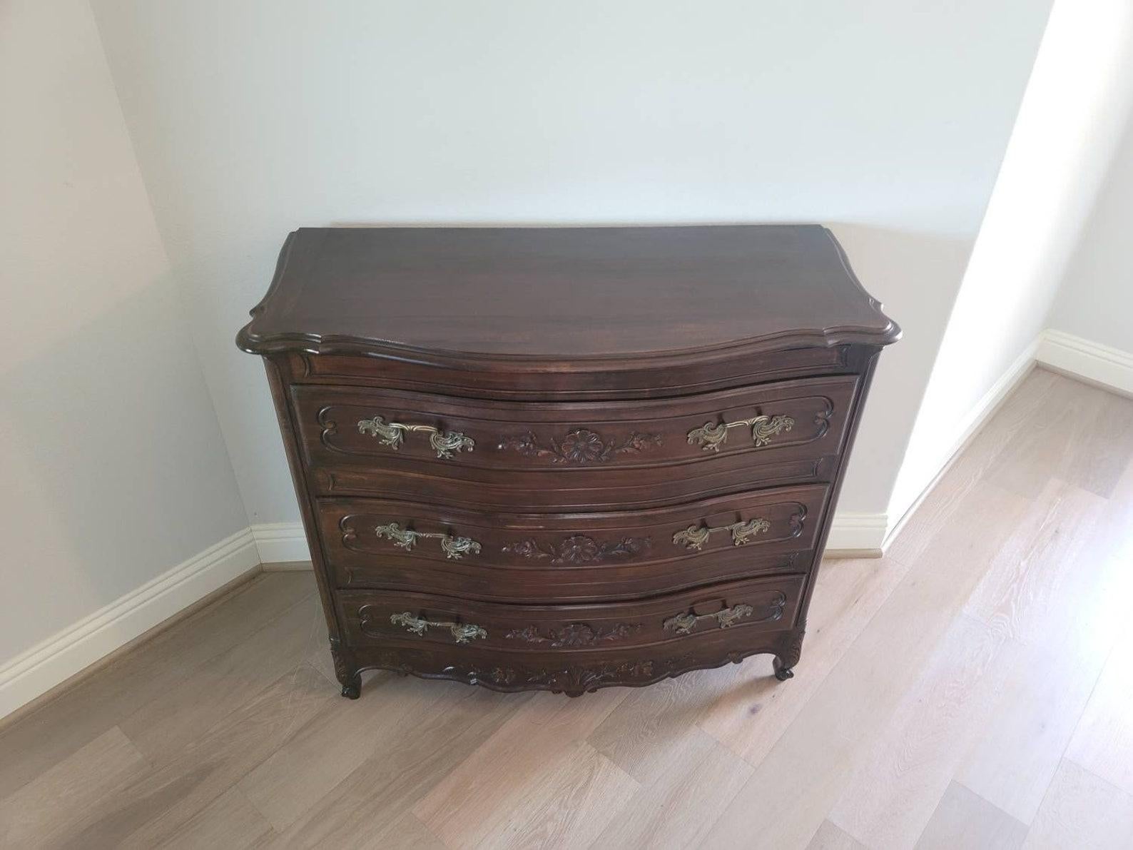 french provincial serpentine commode