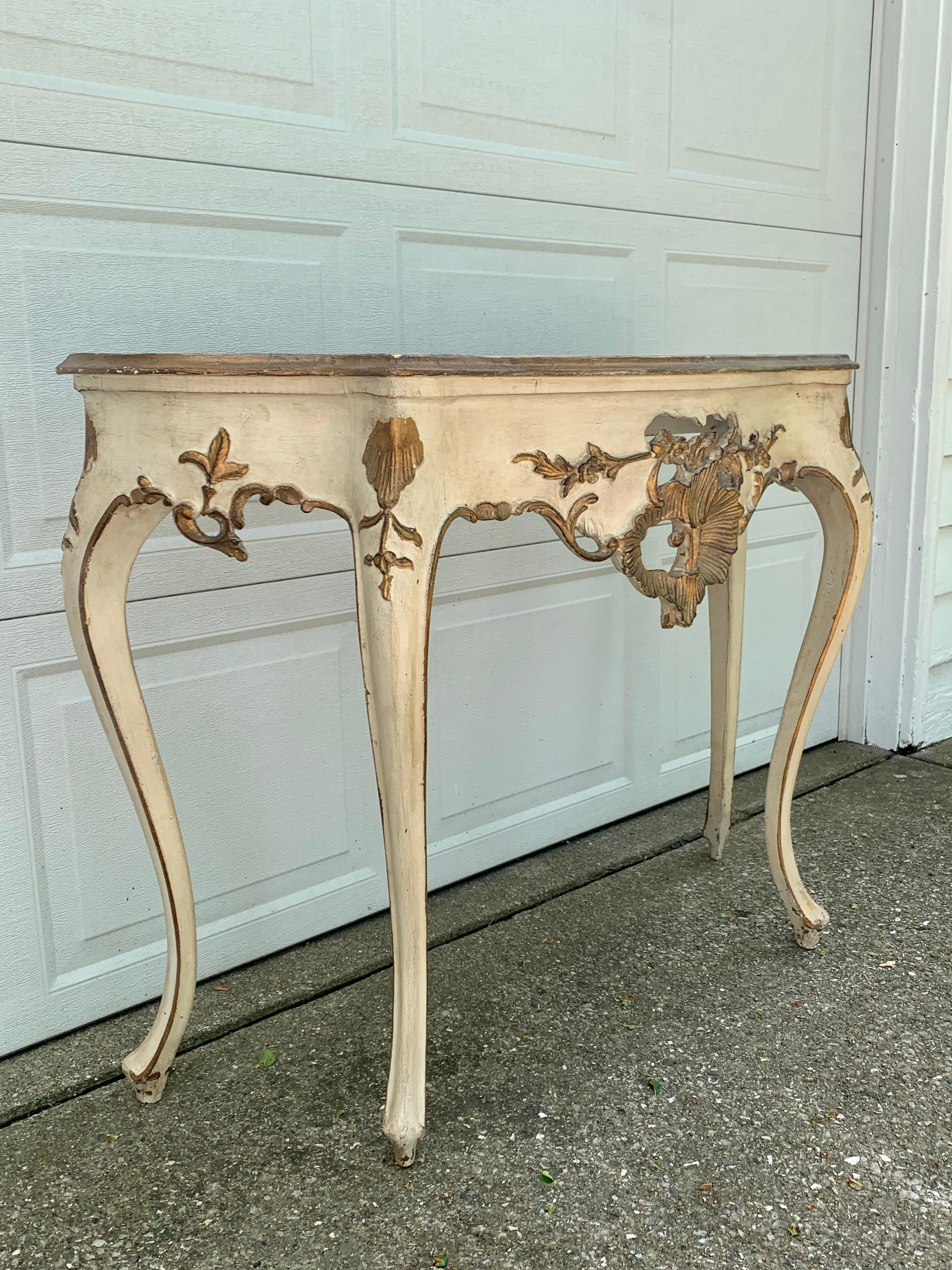 Antique French Provincial Louis XV Console Table 2