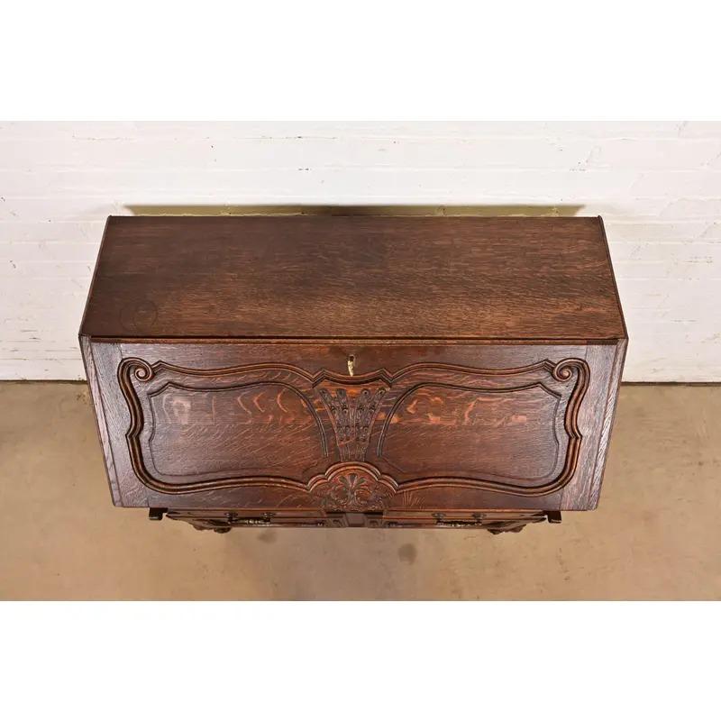 Antique French Provincial Louis XV Drop Front Secretary Desk, CIRCA 1900 im Angebot 5