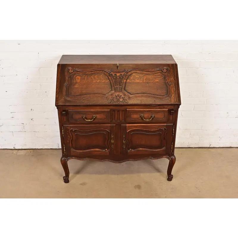 Antique French Provincial Louis XV Drop Front Secretary Desk, CIRCA 1900 (Louis XV.) im Angebot
