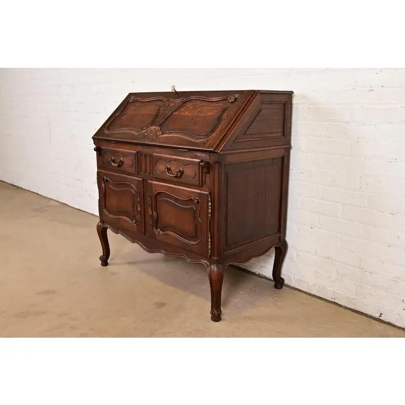 Antique French Provincial Louis XV Drop Front Secretary Desk, CIRCA 1900 (Französisch) im Angebot