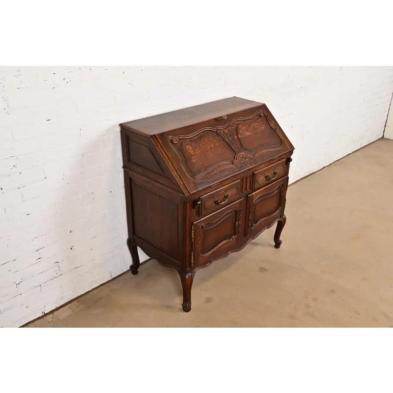 Antique French Provincial Louis XV Drop Front Secretary Desk, CIRCA 1900 im Zustand „Gut“ im Angebot in South Bend, IN