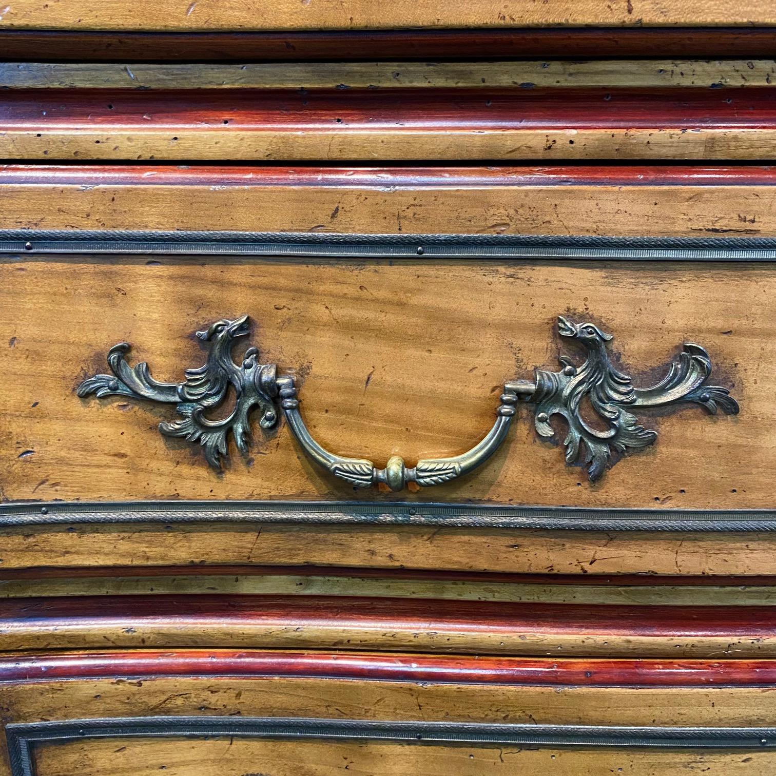 Antique French Provincial Louis XV Marble Top Three-Drawer Commode For Sale 7