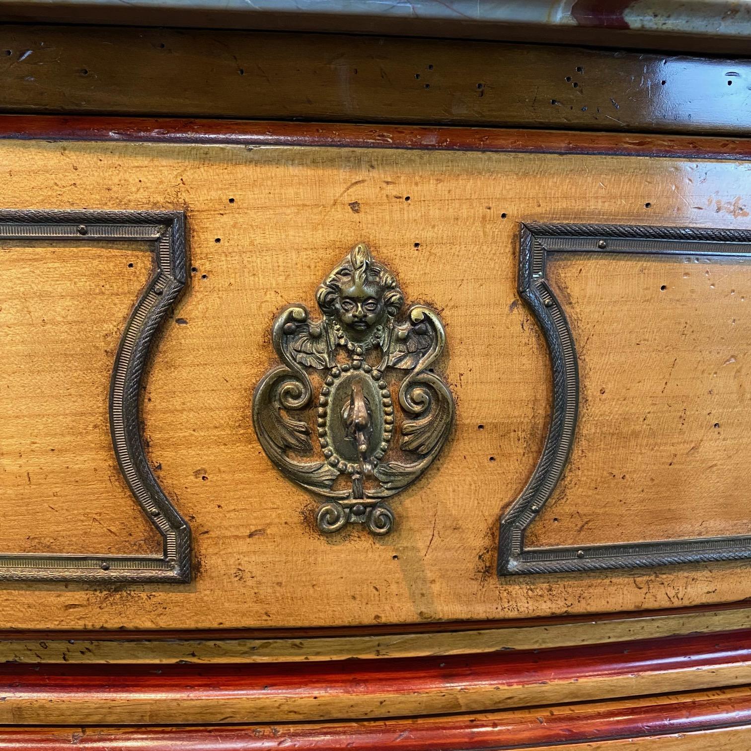 Antique French Provincial Louis XV Marble Top Three-Drawer Commode For Sale 3