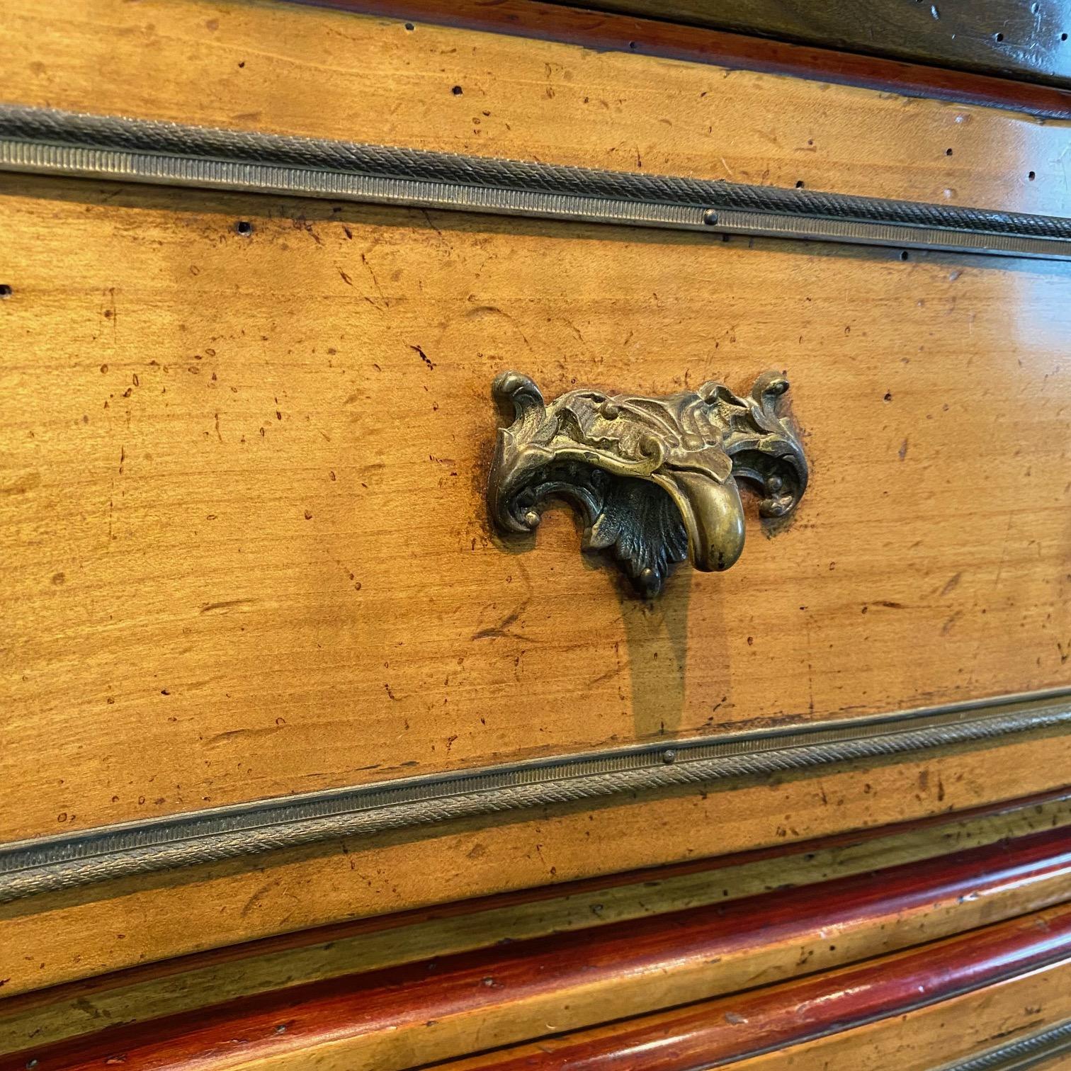 Antique French Provincial Louis XV Marble Top Three-Drawer Commode For Sale 5