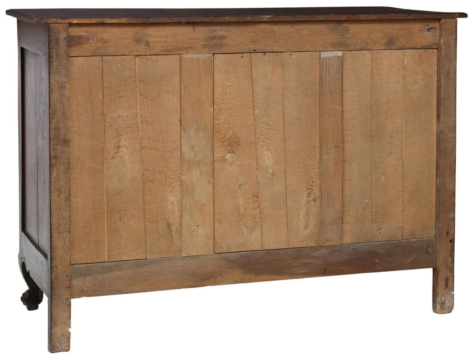 19th Century Antique French Provincial Louis XV Style Oak Sideboard For Sale