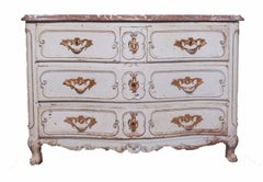 Antique French Provincial Louis XV Style Cómoda Pintada