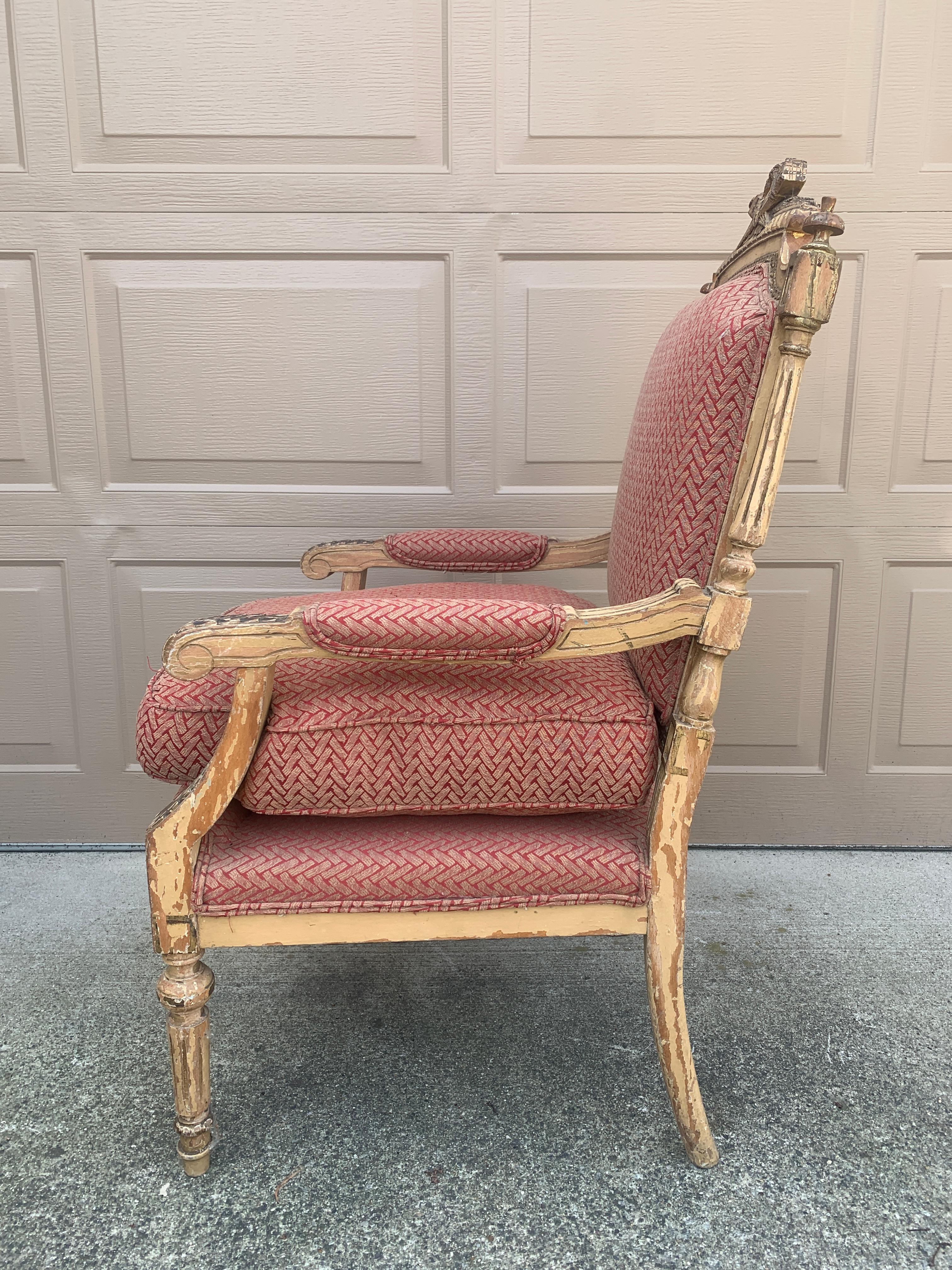 Antique French Provincial Louis XVI Poltrona in vendita 4