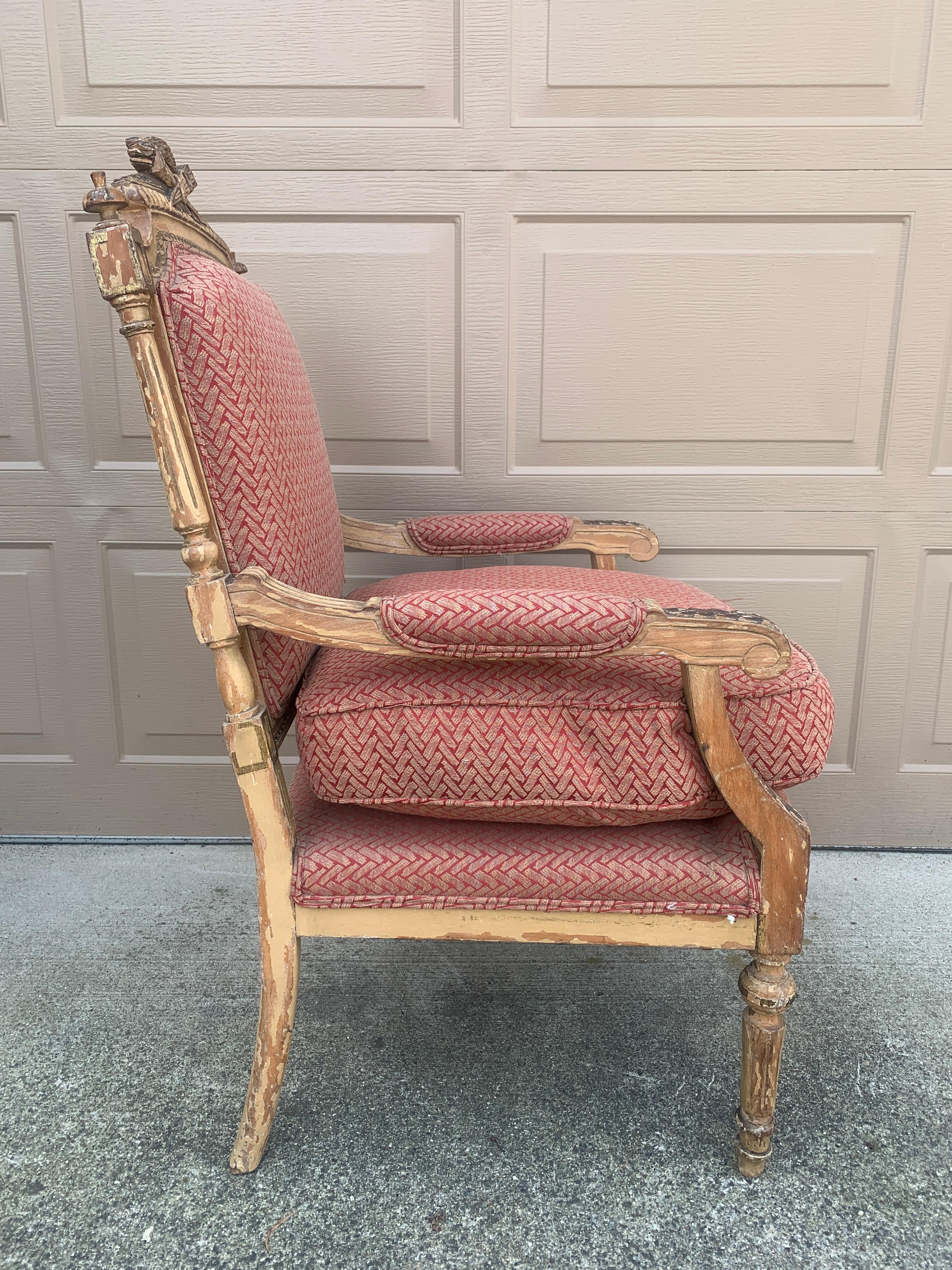 Antique French Provincial Louis XVI Poltrona in vendita 6