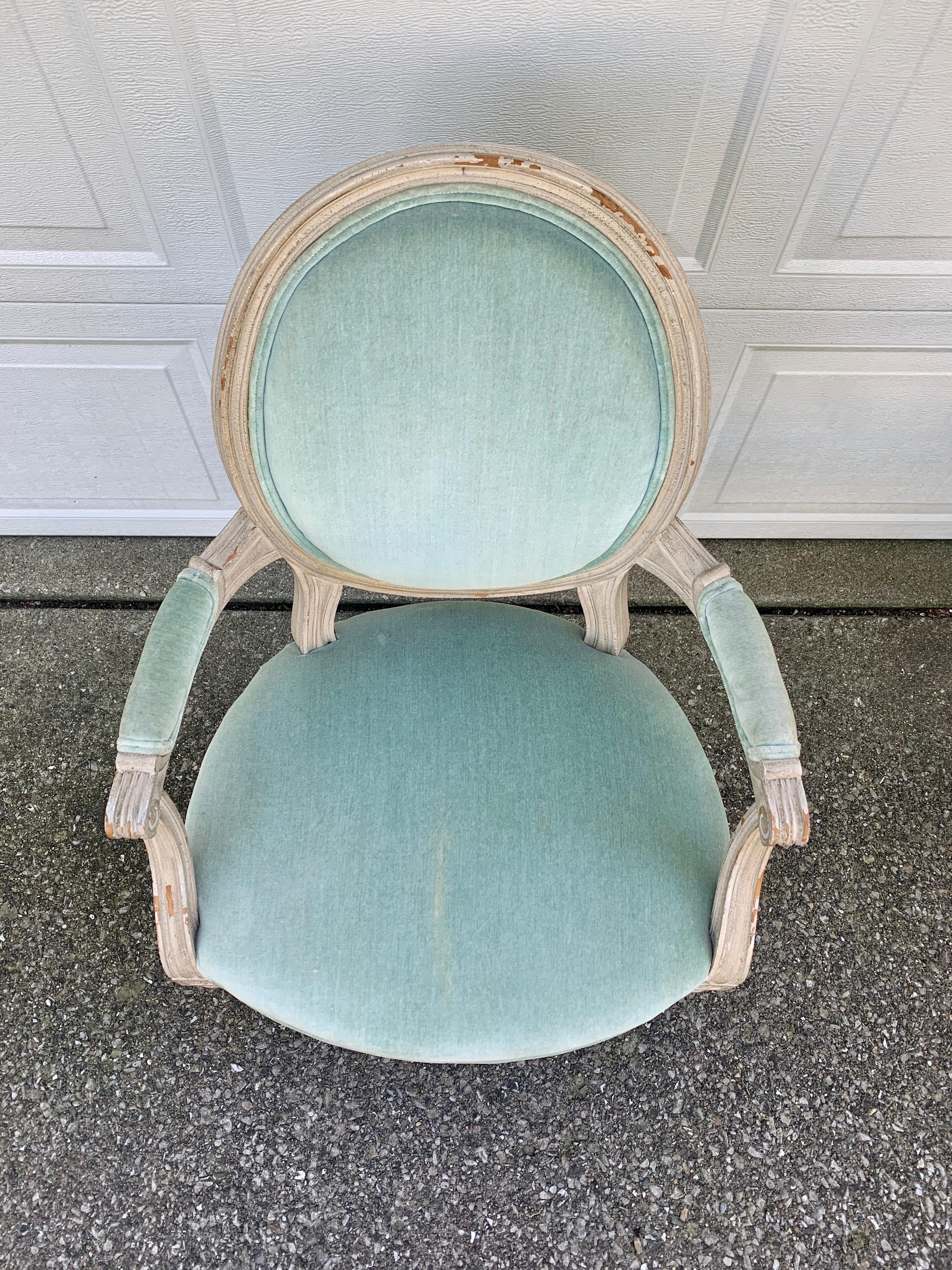 Early 20th Century Antique French Provincial Louis XVI Armchair For Sale