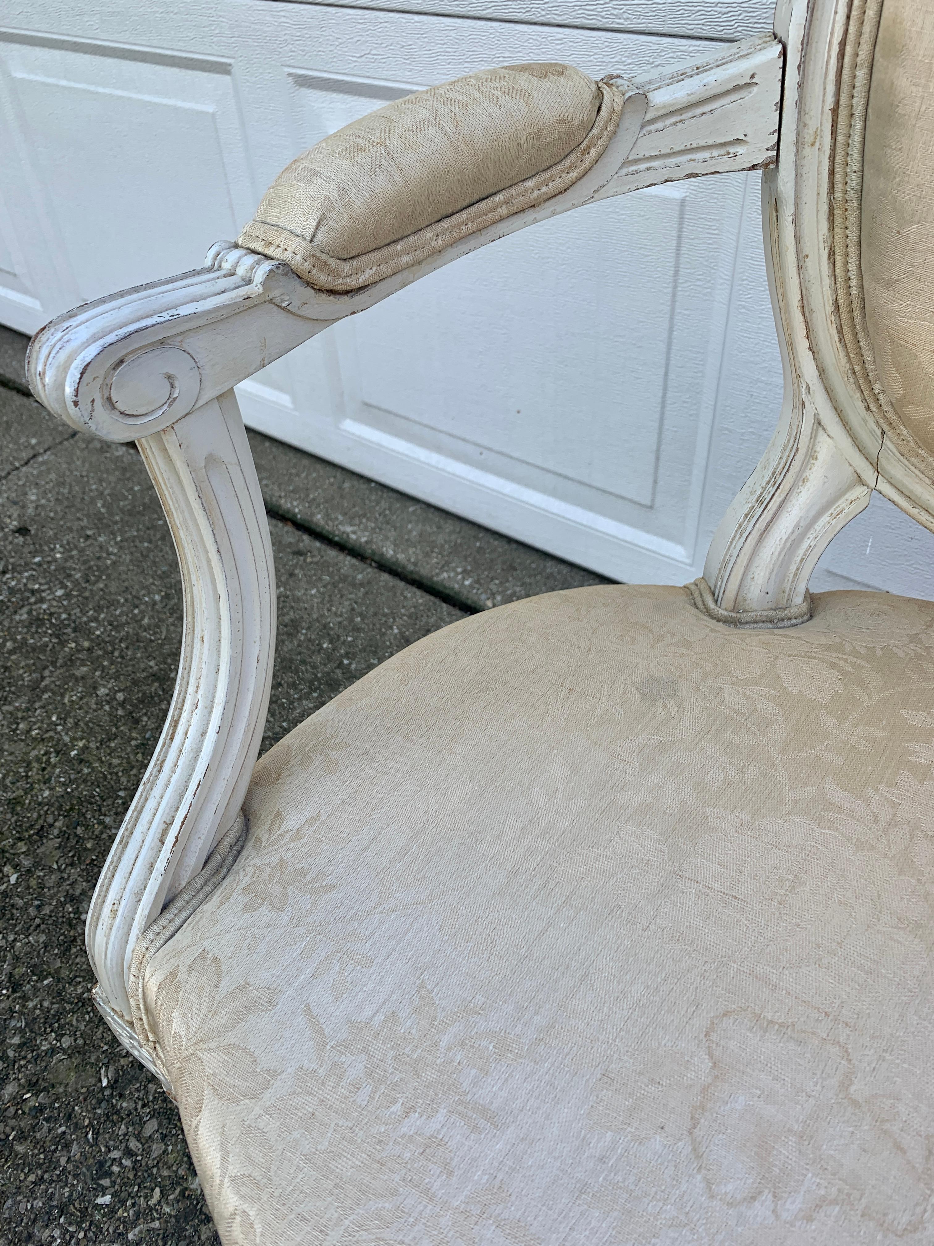 Antique French Provincial Louis XVI Armchair For Sale 4