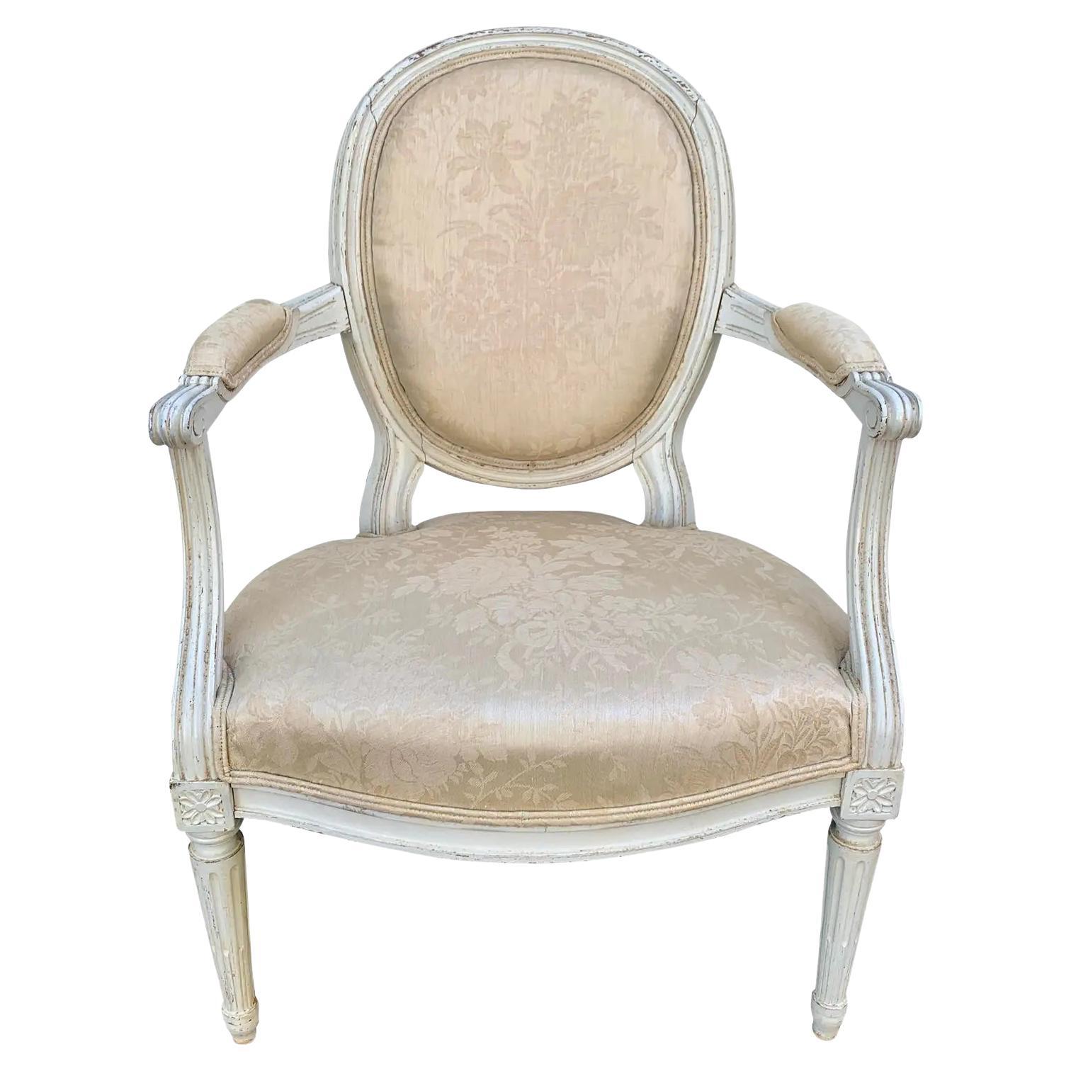 Antique French Provincial Louis XVI Poltrona