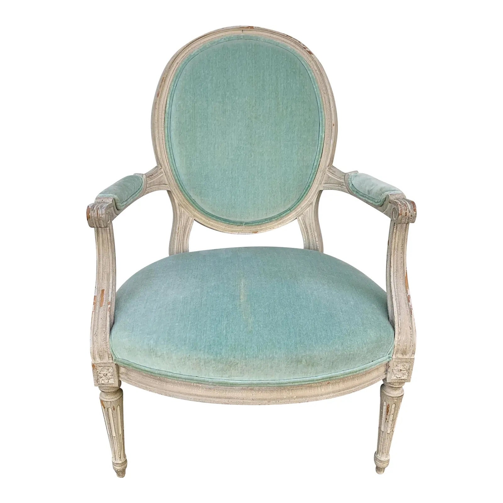 Antique French Provincial Louis XVI Fauteuil Sessel