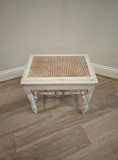 Antique tabouret de Bidet provincial français Louis XVI peint