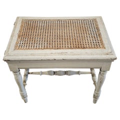 Antique tabouret de Bidet provincial français Louis XVI peint