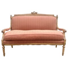 Ancienne banquette provinciale française Louis XVI