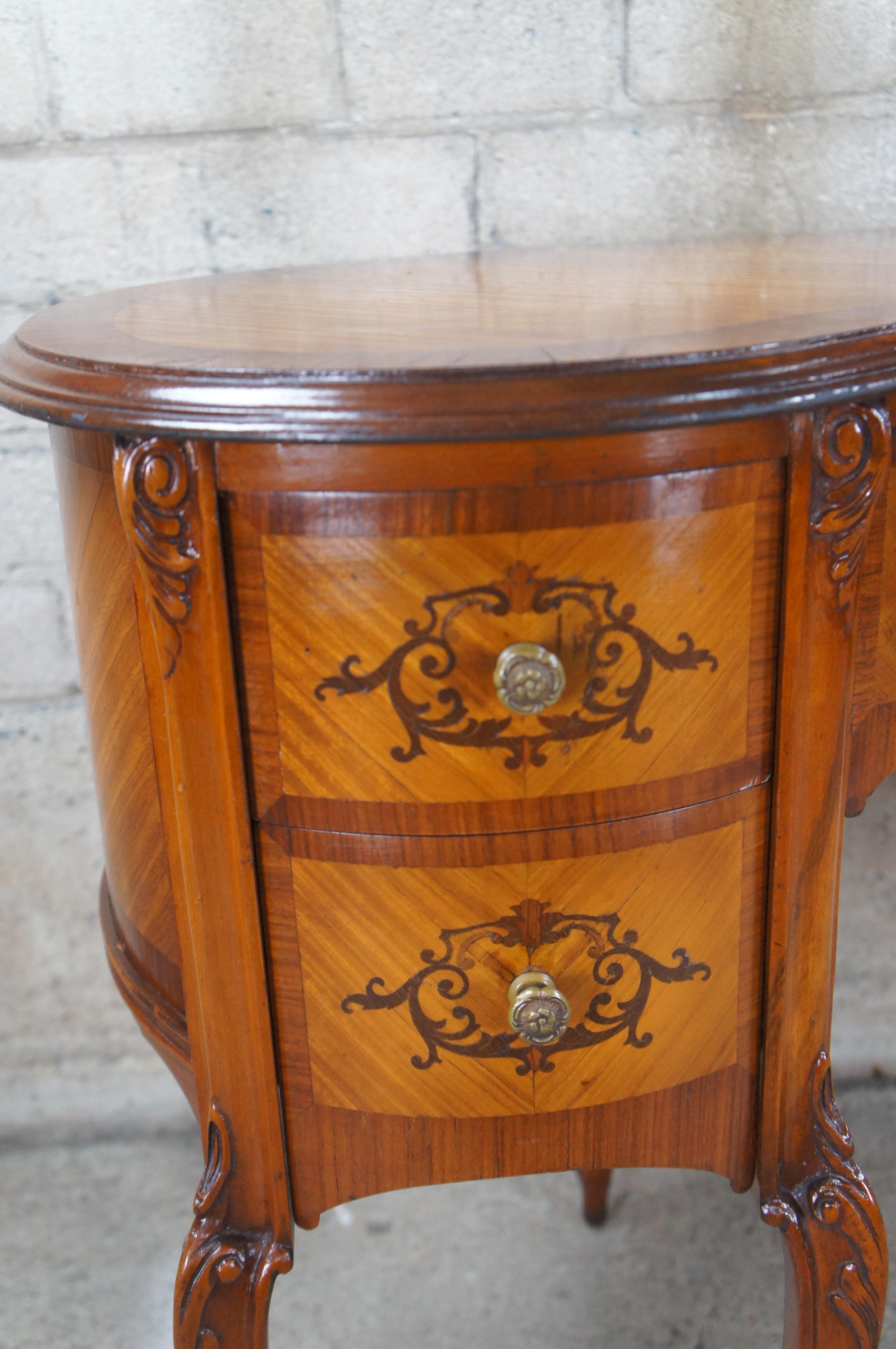 Antique French Provincial Mahogany Kneehole Kidney Bean Writing Vanity Desk 43