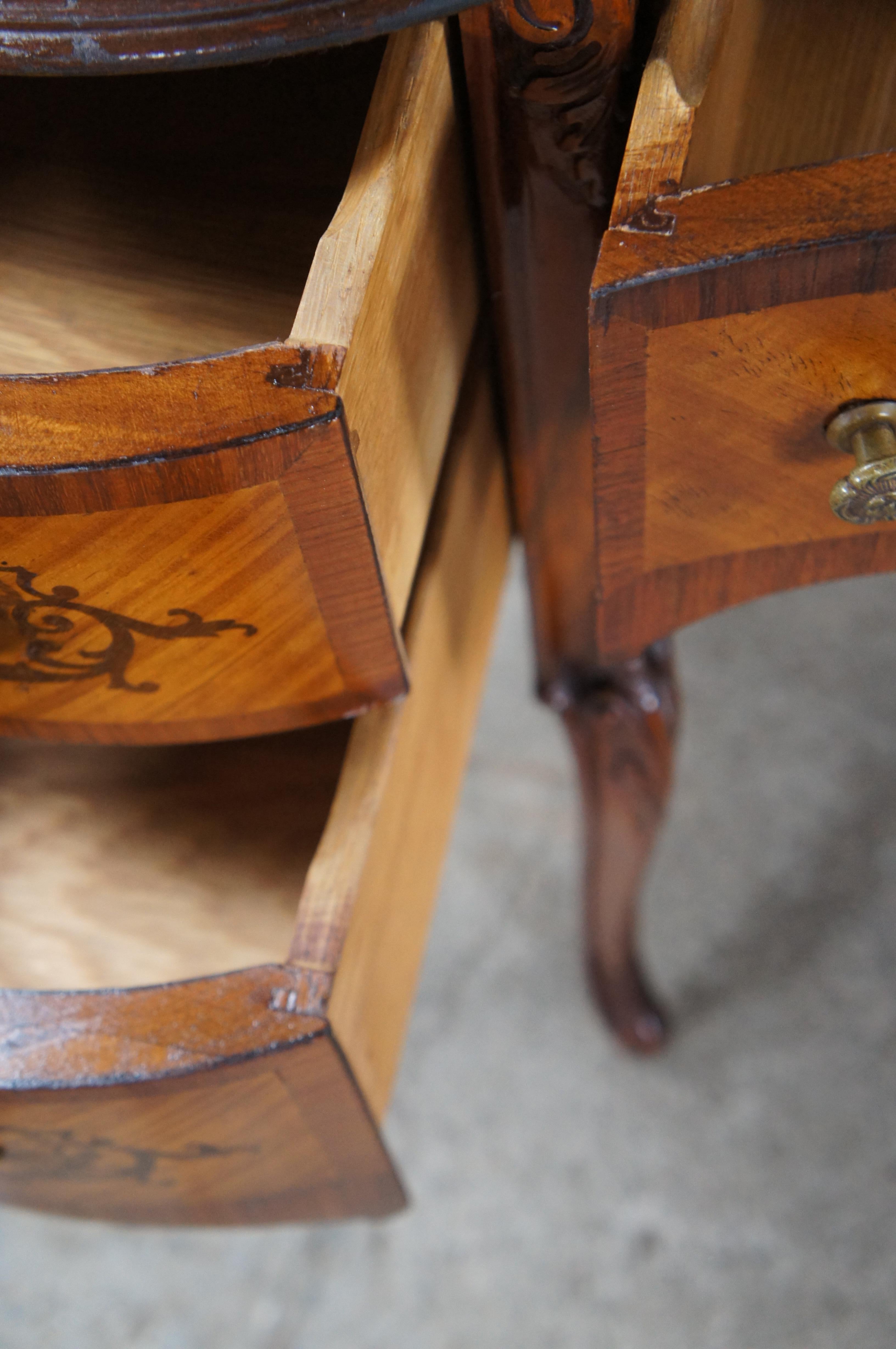 Antique French Provincial Mahogany Kneehole Kidney Bean Writing Vanity Desk 43