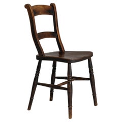 Chaise Windsor antique de style provincial français en érable, bois patiné foncé, années 1900