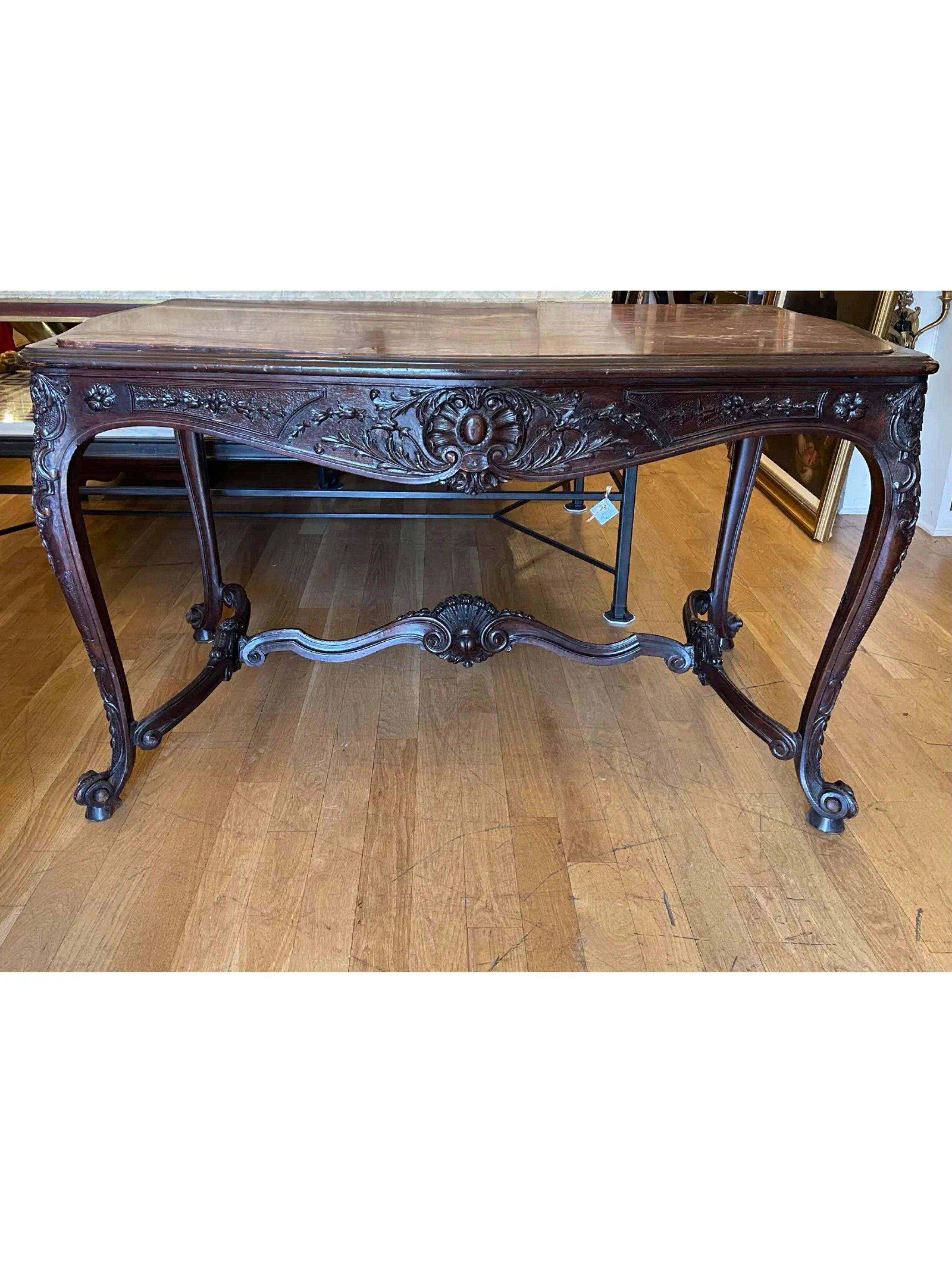 Antique French Provincial Marble Top Center Table, Early 19th Century For Sale 1