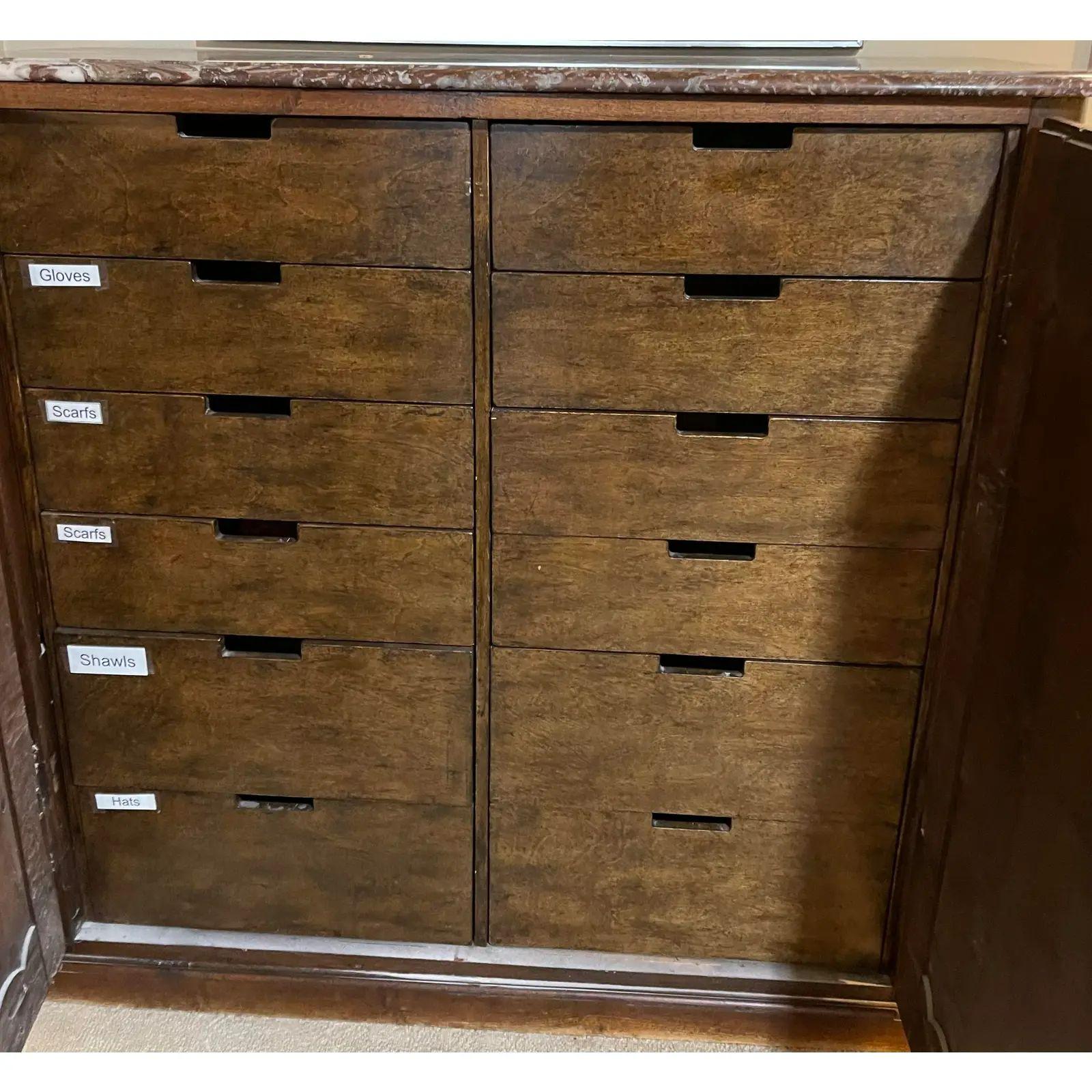 18th Century and Earlier Antique French Provincial Marble Top Wardrobe Cupboard, 18th Century For Sale