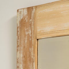 Antique French Provincial Mirror, Distressed White Pine, Early 1900s