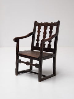 Antique French Provincial Oak Armchair, 18° secolo Francia
