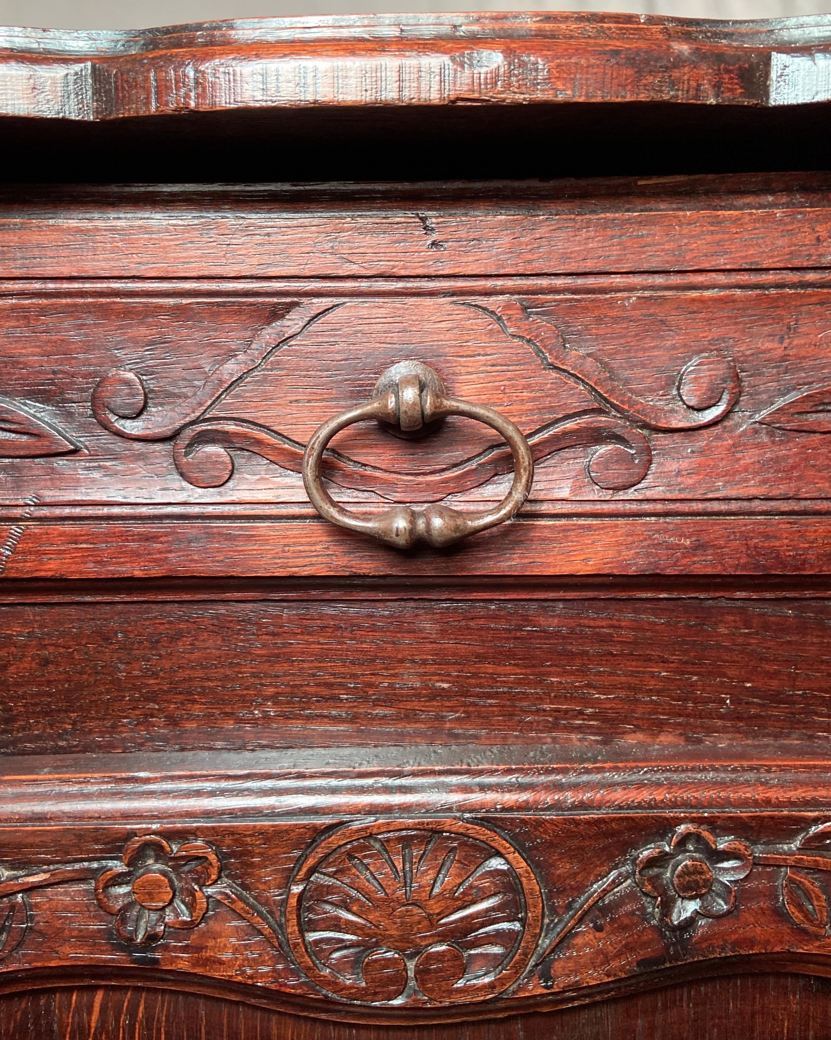19th Century Antique French Provincial Oak Dresser, Circa 1860 For Sale