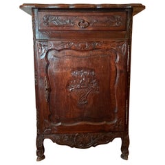 Ancienne commode provinciale française en chêne, vers 1860