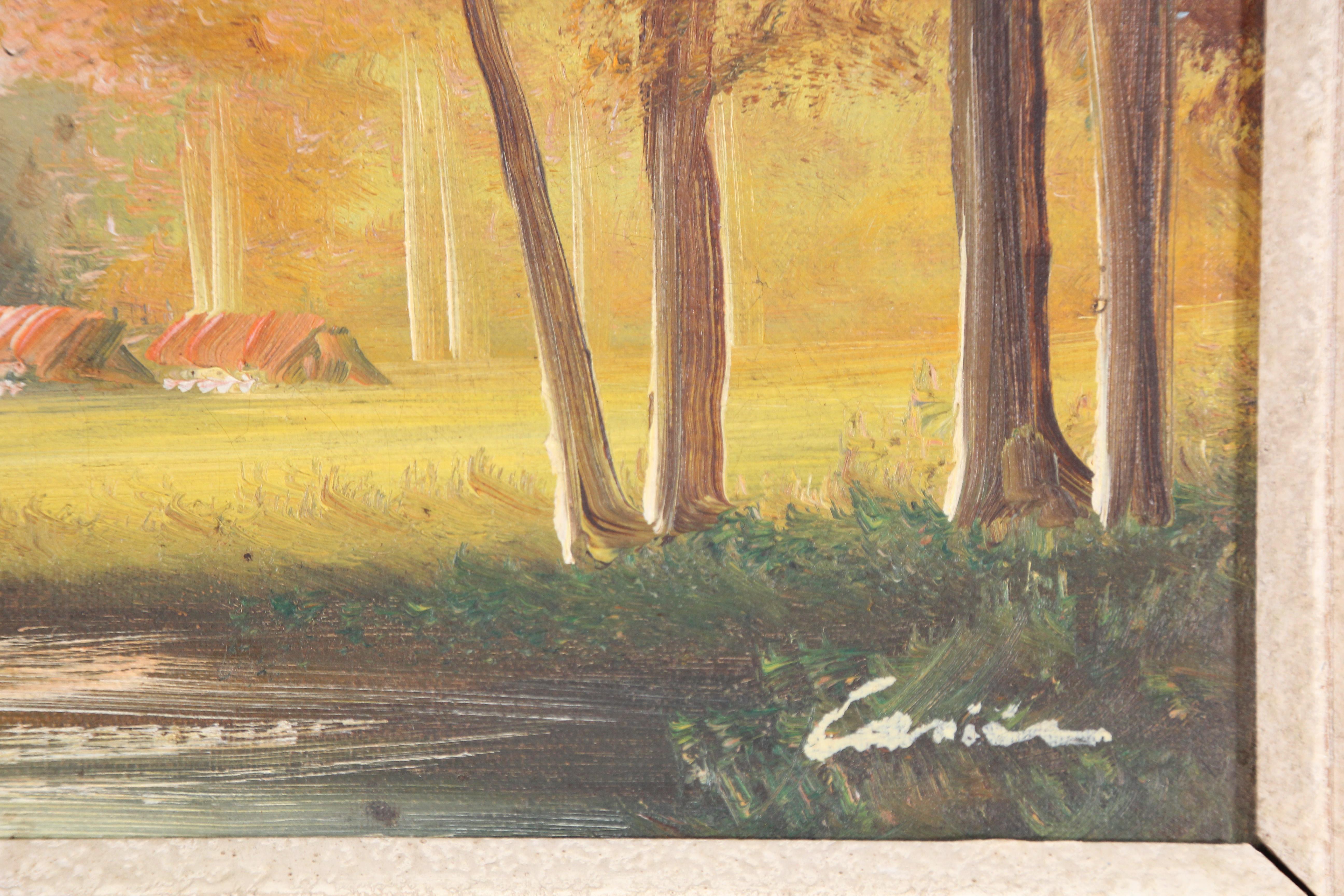 Antique French Provincial Pintura al óleo sobre lienzo en venta 4