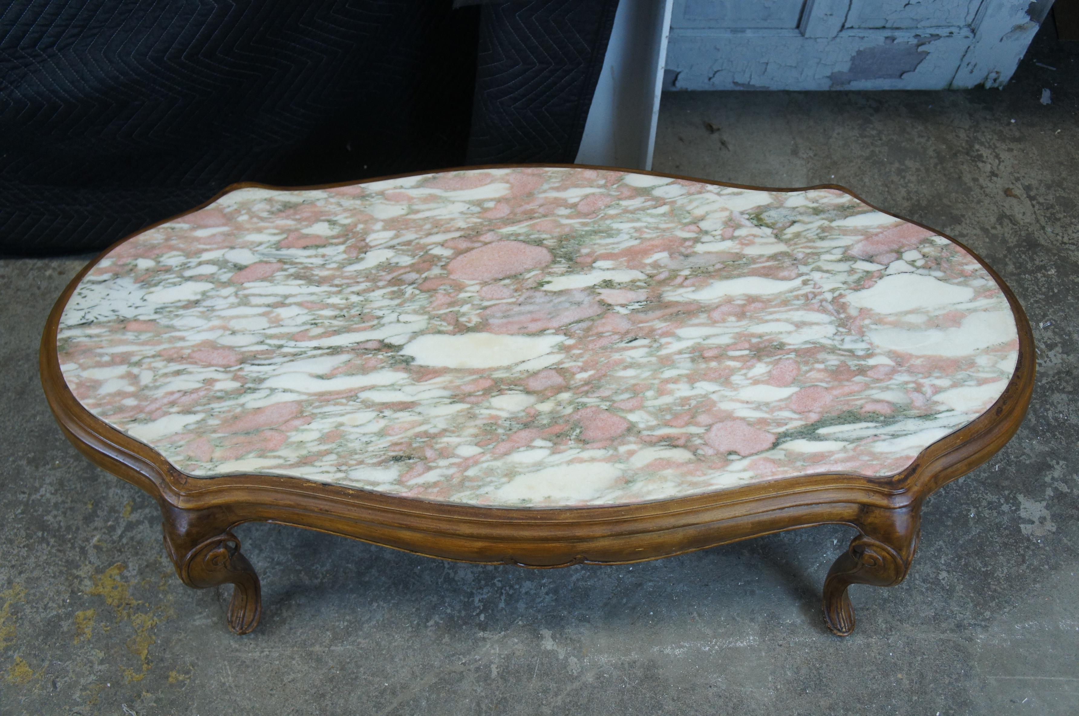 antique pink marble coffee table