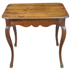 Antique French Provincial Primitive Farmhouse Country Oak Side Table Desk 30"