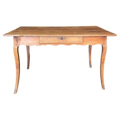 Antique French Provincial Primitive Farmhouse Country Pine Dining Table or Desk