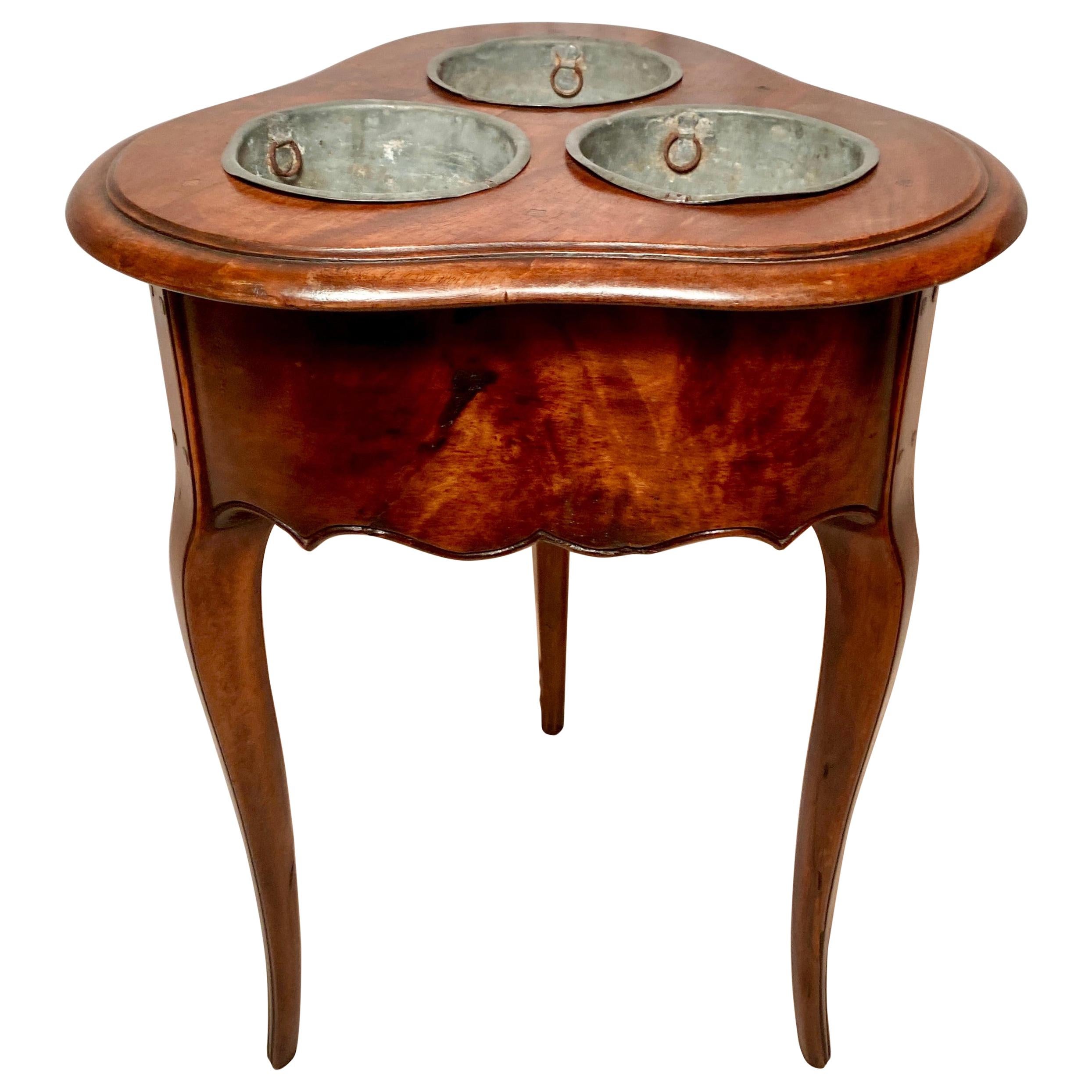 French Provincial Beechwood SingleDrawer Rafraichissoir/Wine Cooler Table For Sale at 1stDibs