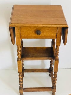 Antique French Provincial Side Table with Folding Leaves