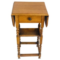 Antique French Provincial Side Table with Folding Leaves