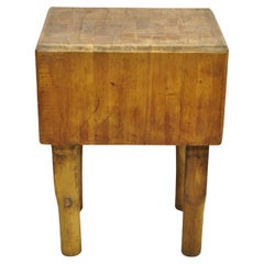 Antike Französisch Provincial solide Ahorn Holz schwere Butcher Block Insel Tisch