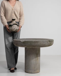 Antique French Provincial Stone Table, Gray Weathered Finish, 1900s