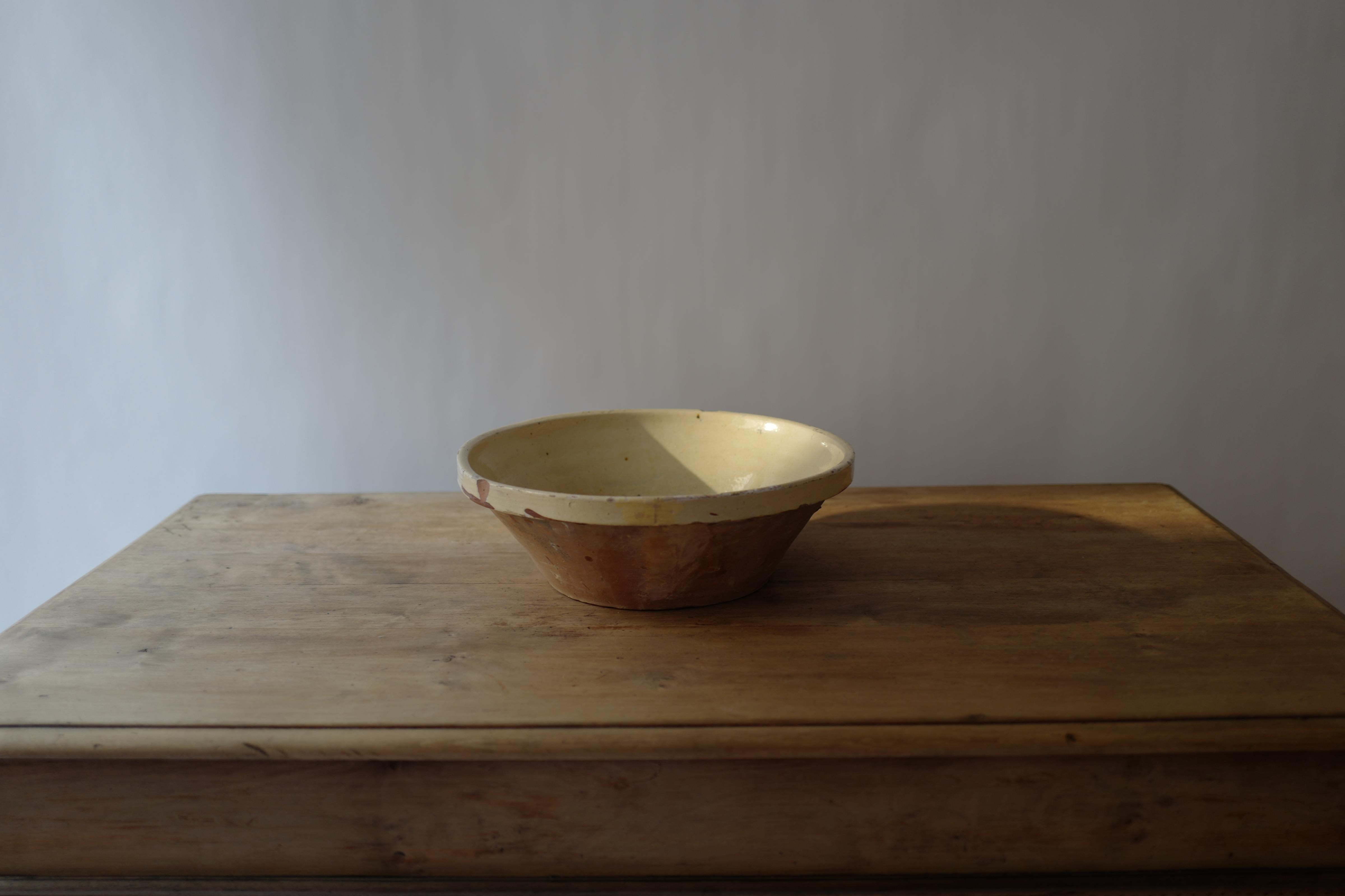 Ceramic 19th Century Yellow French Terracotta Tian Bowl Provincial For Sale